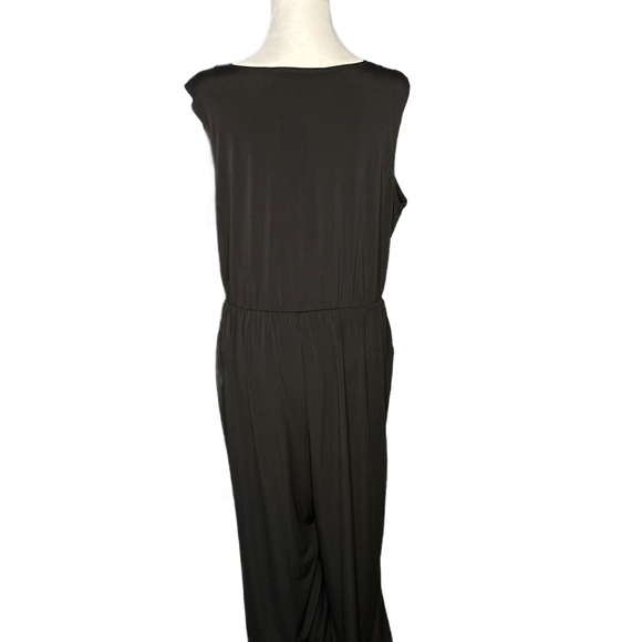 NY Collection Sleeveless Black Jumpsuit - Picture 2 of 4